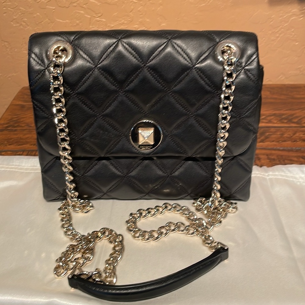 Kate Spade Natalia Quilted Black Leather Shoulder/Crossbody Like New! MSRP $329 - Picture 2 of 7
